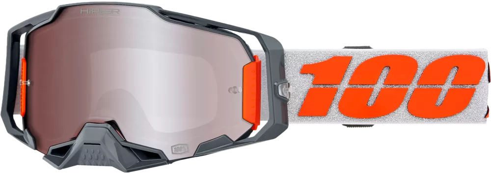 100% Armega Hiper Silver Goggle (Silver Mirror)