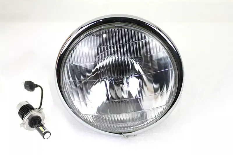 12 Volt Spring Fork H-4/LED Headlamp Unit Black