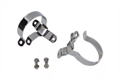 3-1/4" Muffler Body Clamp Set Chrome For Harley-Davidson Touring 1995 And Later
