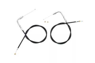 35" Black Throttle And Idle Cable Set For Harley-Davidson 1996 And Later