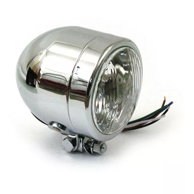 4" H7 Single Headlight. Low Beam. Chrome For Harley-Davidson