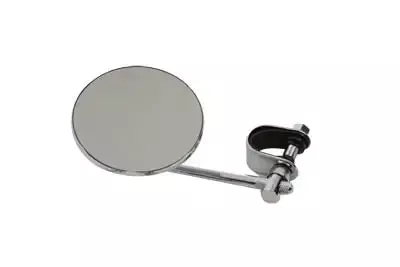 4 Round Mirror with Clamp On Stem Chrome