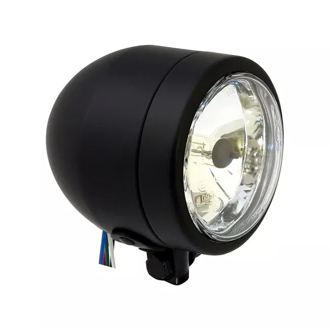 4" Single H4 Position Light. Black for Harley-Davidson