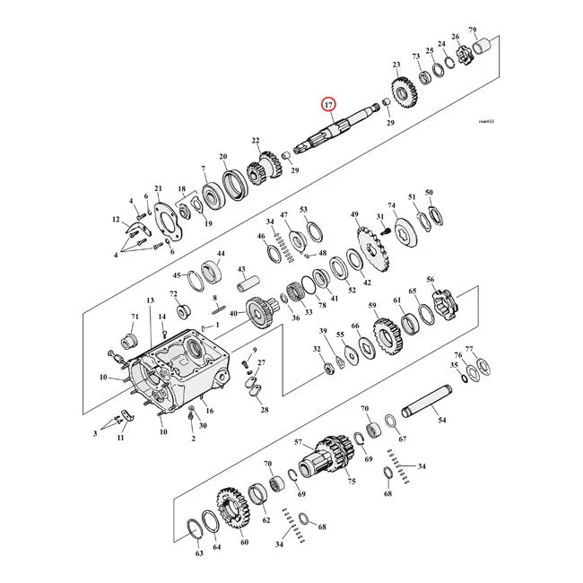4-Speed Transmission Main Shaft for Harley Davidson