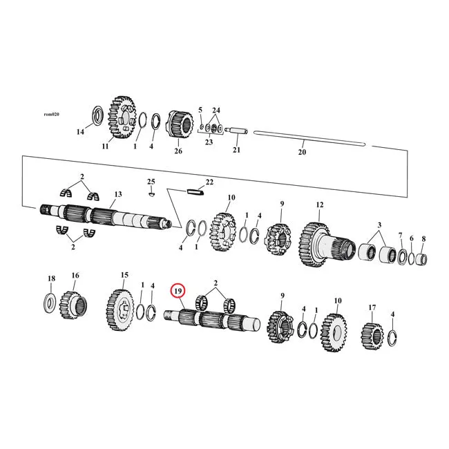 5-Speed Transmission Countershaft for Harley Davidson