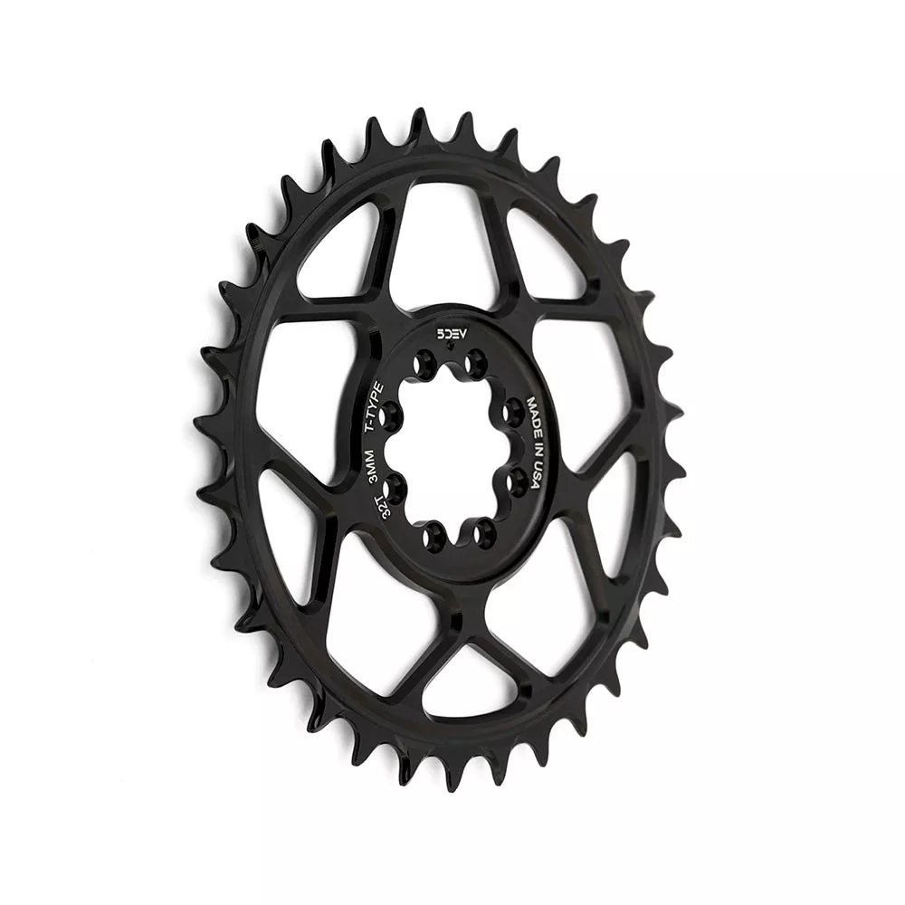 5Dev 8-Bolt Direct Mount T-Type Aluminium Chainring