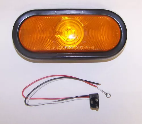 6" Oval Amber, Sealed Tail Light For Flush Mount