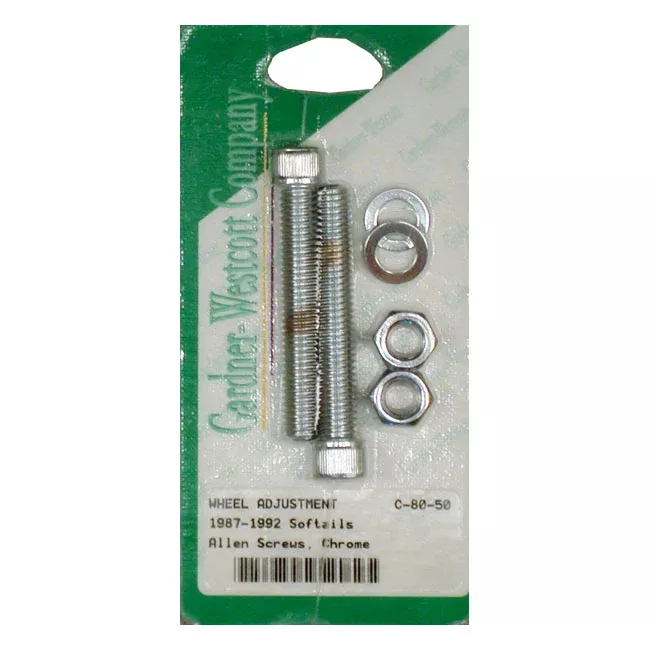 Axle Adjuster Kit, Chrome Allen For Harley-Davidson