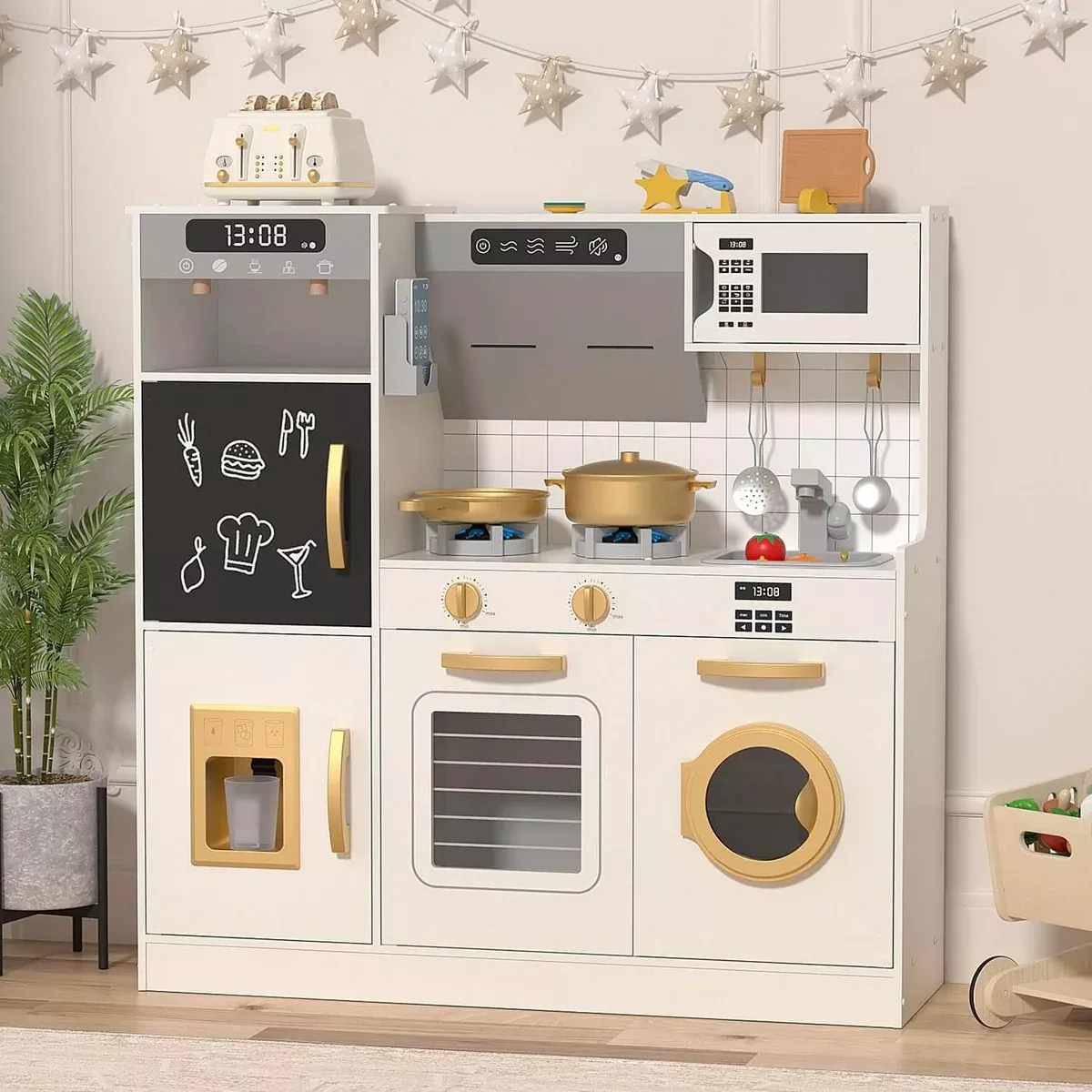 BIERUM Toy Kitchen Set for Kids Ages 3+