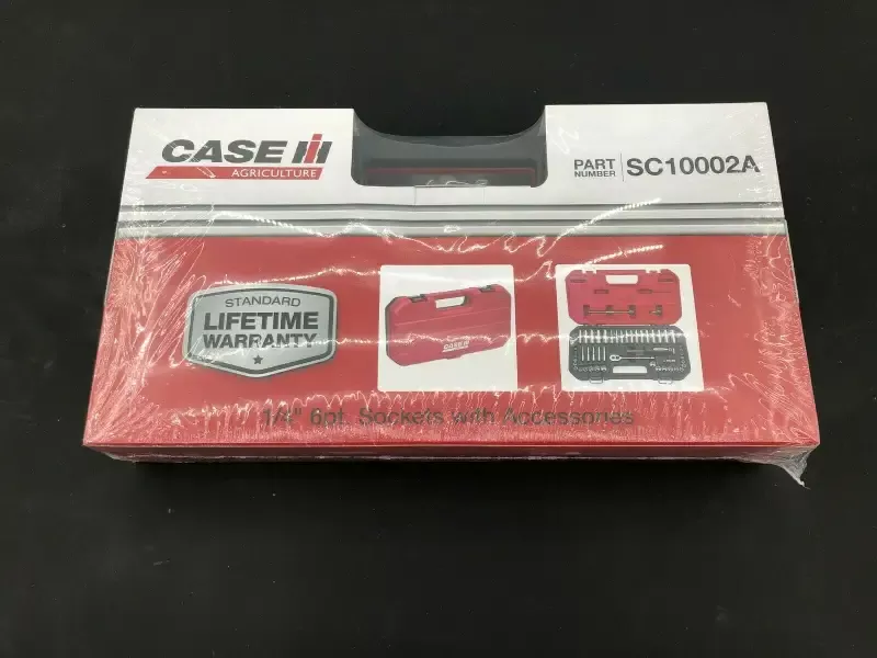 Case IH 1/4″ Dr Socket Set Ratchet & Case STD Metric Snap on Blue Point