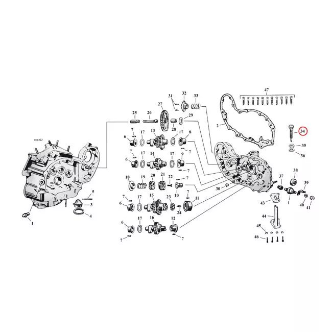 Chain Oiler Adj. Screw (HEX Head) For Harley-Davidson