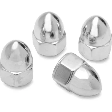Chrome Cap Nuts 7/16"-20 For Harley Davidson