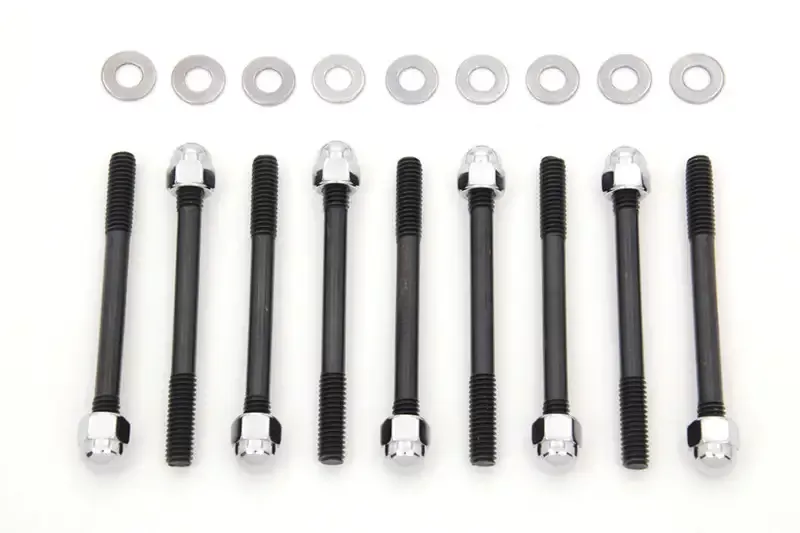 Chrome Engine Case Acorn Bolt Kit