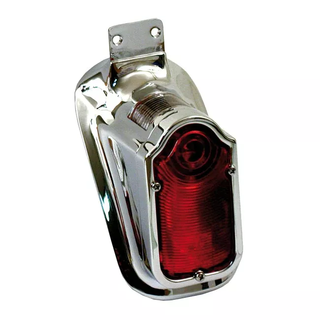 Chrome Tombstone Taillight, ECE Approved. For Harley-Davidson
