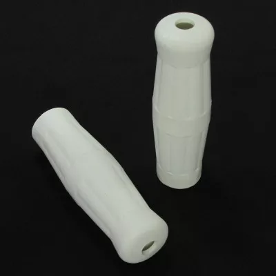 “Coke Bottle” Style Rubber Grips - White, For Use with 1” Handlebars