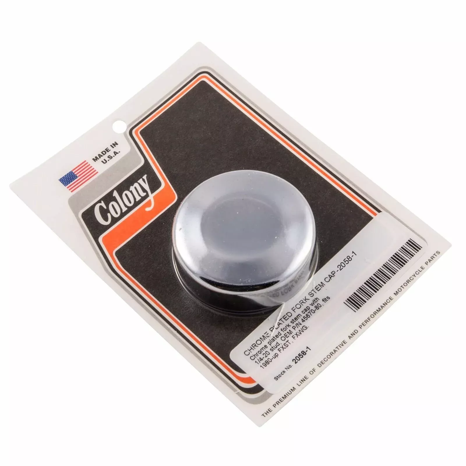 Colony 2058-1 Chrome Steering Nut Cap for Harley-Davidson
