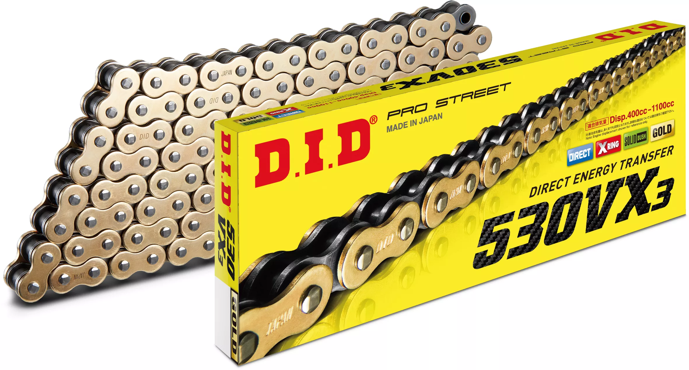 D.I.D Chain 530VX3 150L Gold - High Rigidity and Durability for Enhanced Performance