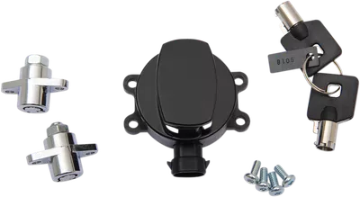 DRAG SPECIALTIES Side Hinge Ignition Switch with Saddlebag Lock - Gloss Black E21-0214GB/50