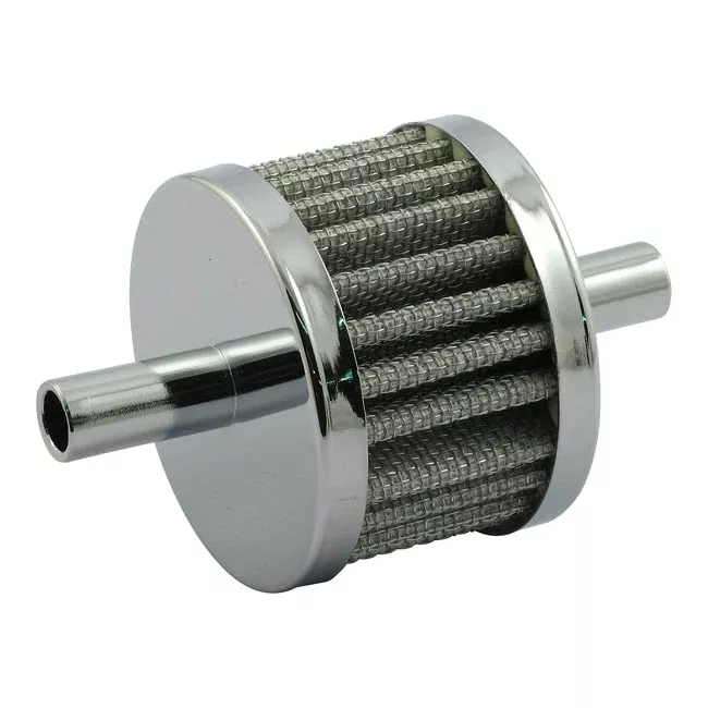 Dual Inlet Crankcase Breather Filter. Chrome for Harley-Davidson