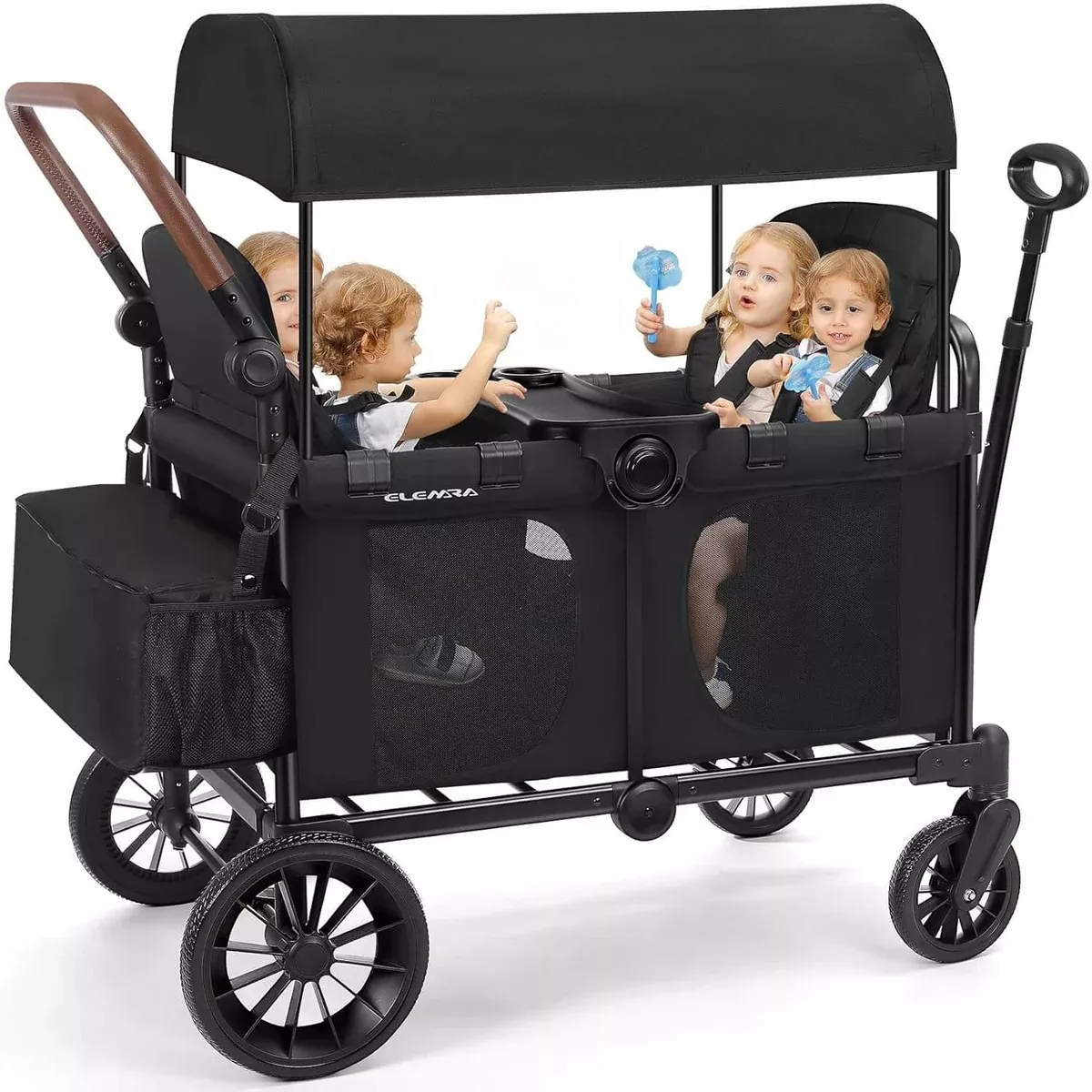 Elemara All-Terrain Foldable 4 Seater Wagon Stroller with Canopy