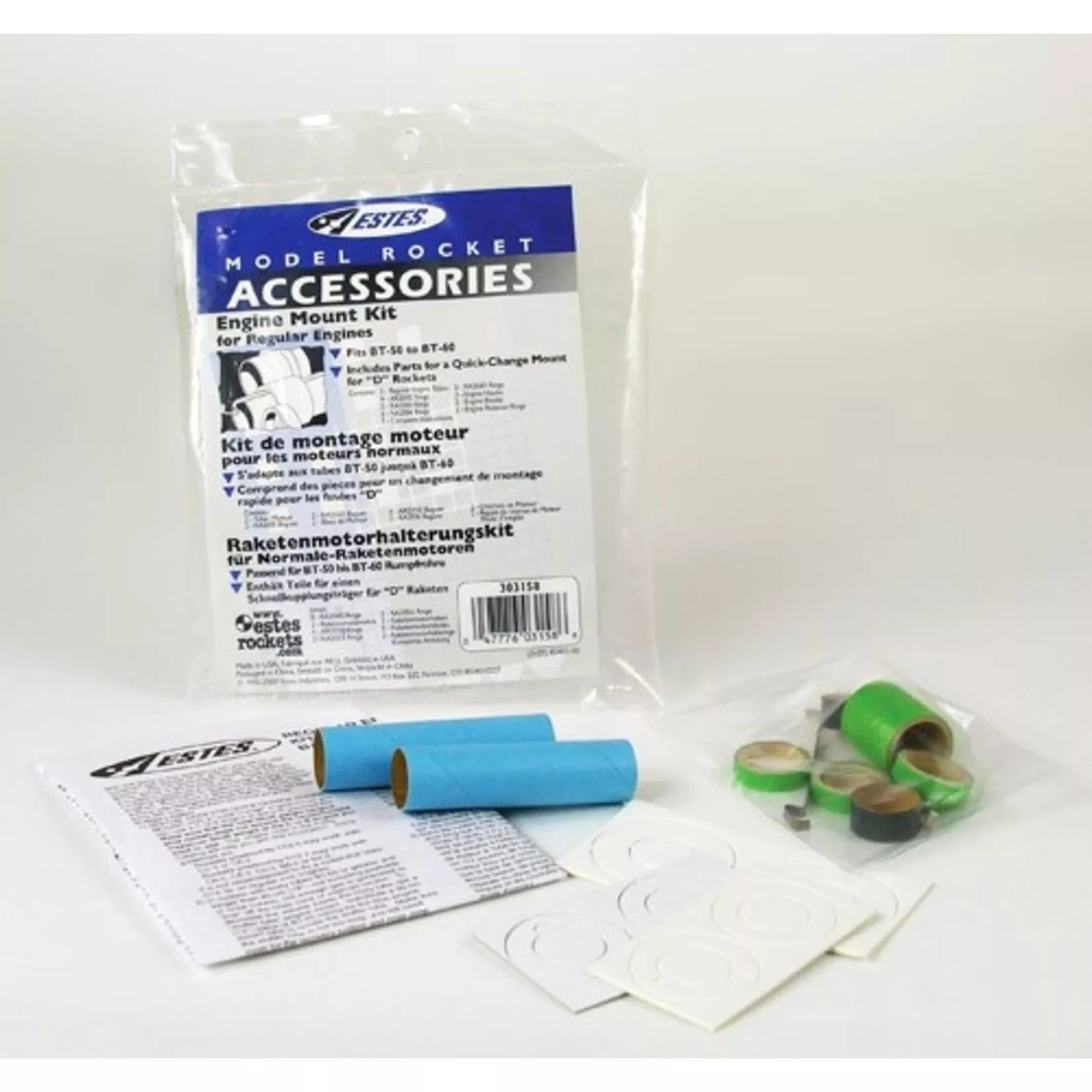 Estes Rockets Regular Engine Mount Kit, for Model Rockets (3pk) - EST3158