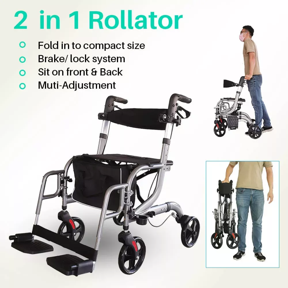 Foldawheel 4 Wheel Folding Rollator Walker