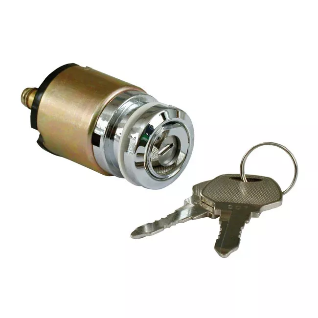 FX Style 'Thin' Ignition Switch, Flat Key, Chrome for Harley-Davidson