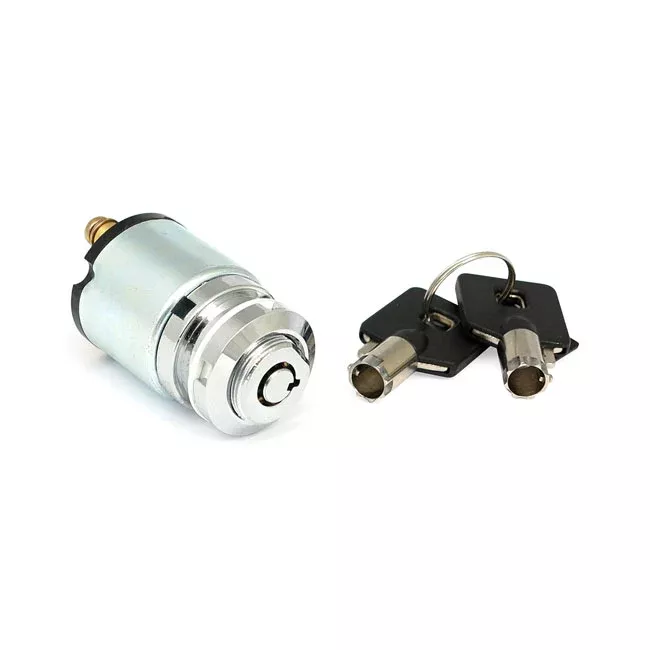FX Style 'Thin' Ignition Switch, Round Key, Chrome for Harley-Davidson