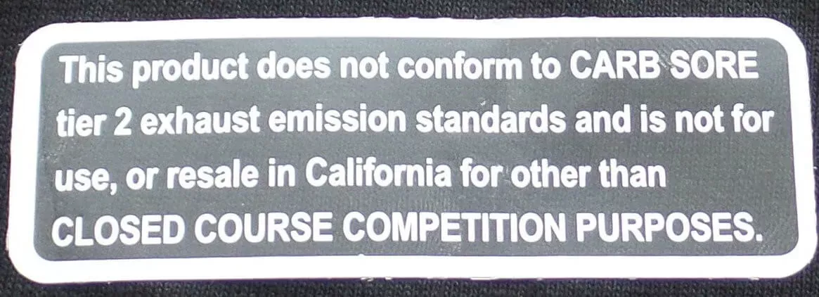 Go-Ped CARB SORE Adhesive DECAL (1077)