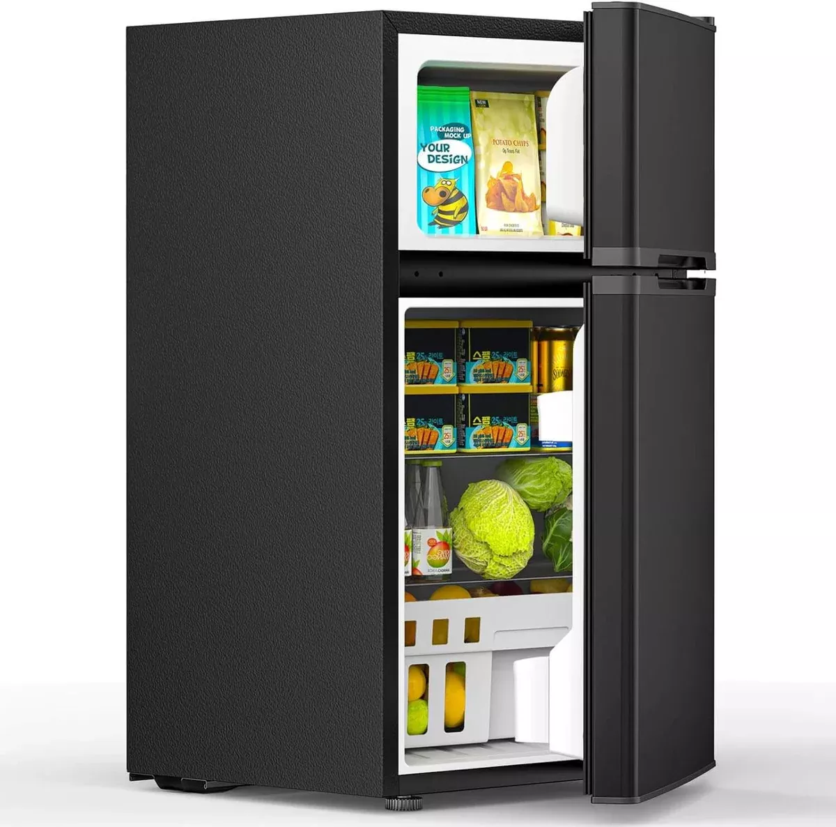 Joy Pebble 3.1 Cu. Ft Compact Small Fridge with Freezer
