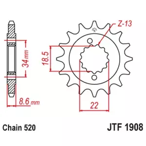 JT SprocketsMotorcycle sprocket 520