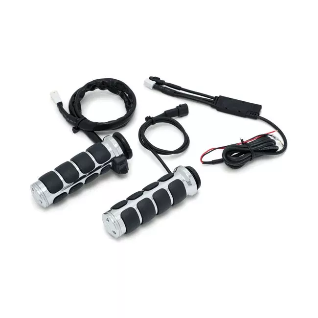 Kuryakyn, Heated Iso Grips. Chrome For Harley Davidson