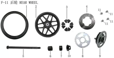 Lifan KP200 Rear Hub Assembly