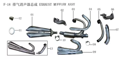 Lifan Lf250-D Muffler Gasket Assembly