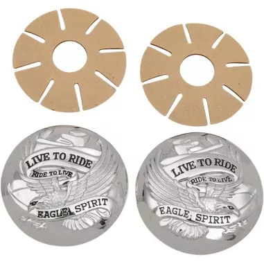"Live To Ride" Chrome Tank Caps for Harley-Davidson