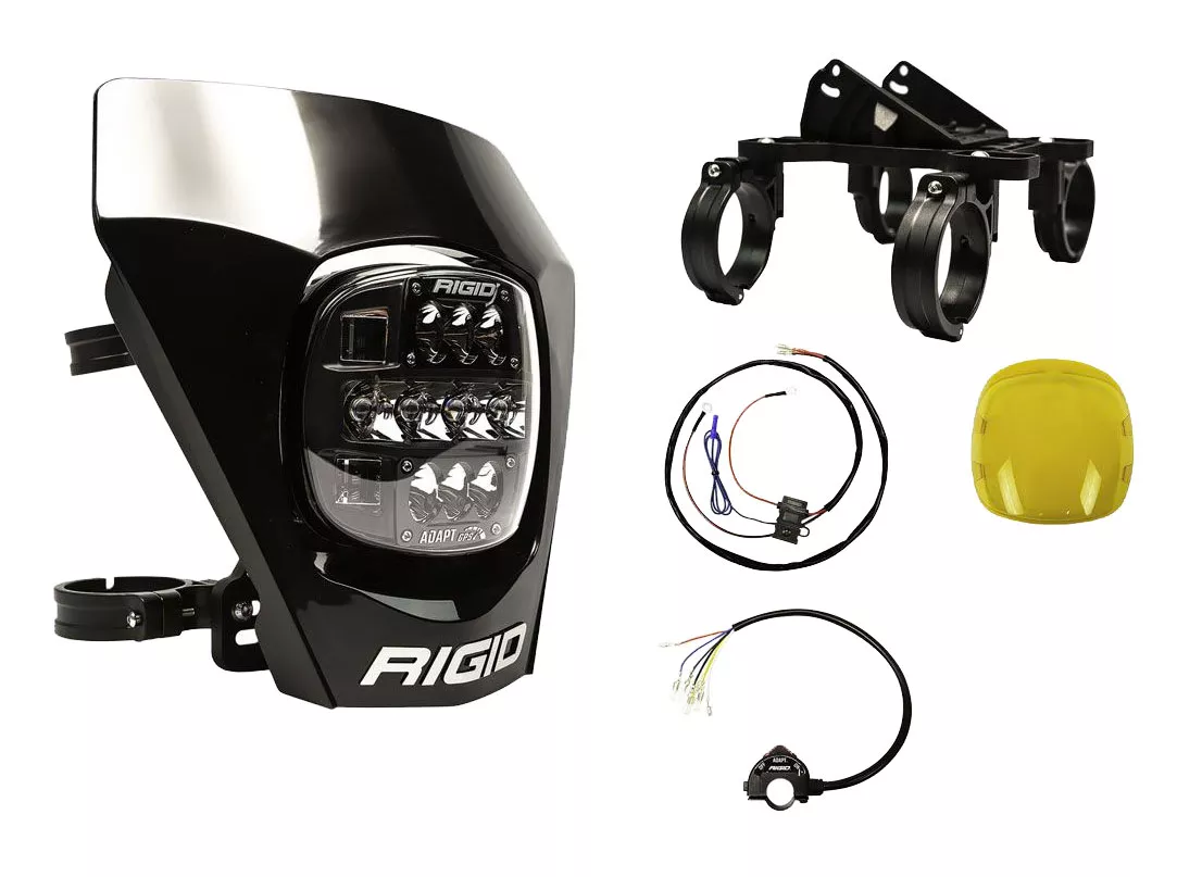 Rigid Adapt XE LED Moto Headlight Kit (Black)