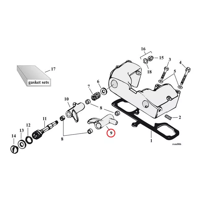 Rocker Arm, Rear Intake For Harley Davidson