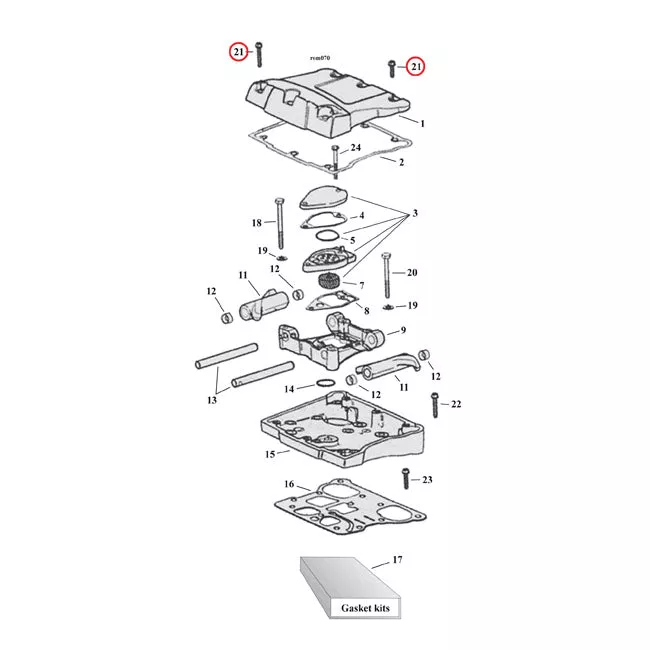 Rocker Box Bolt Kit, SS Allen for Harley-Davidson