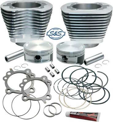 S&S CYCLE Cylinder & Piston Replacement for S&S 106" Stroker Kit - Silver 910-0199