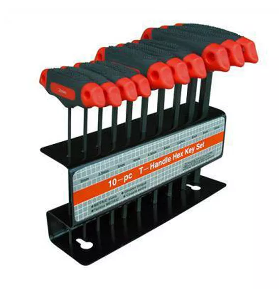 T BAR HANDLE 10PC HEX KEY SET
