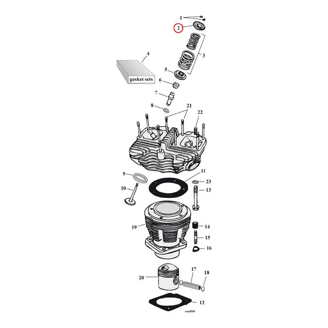 Valve Spring Collars, Upper. For Harley-Davidson