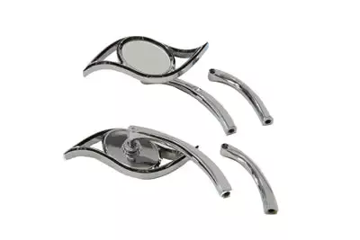 Villain Mirror Set with Curved Stems Chrome