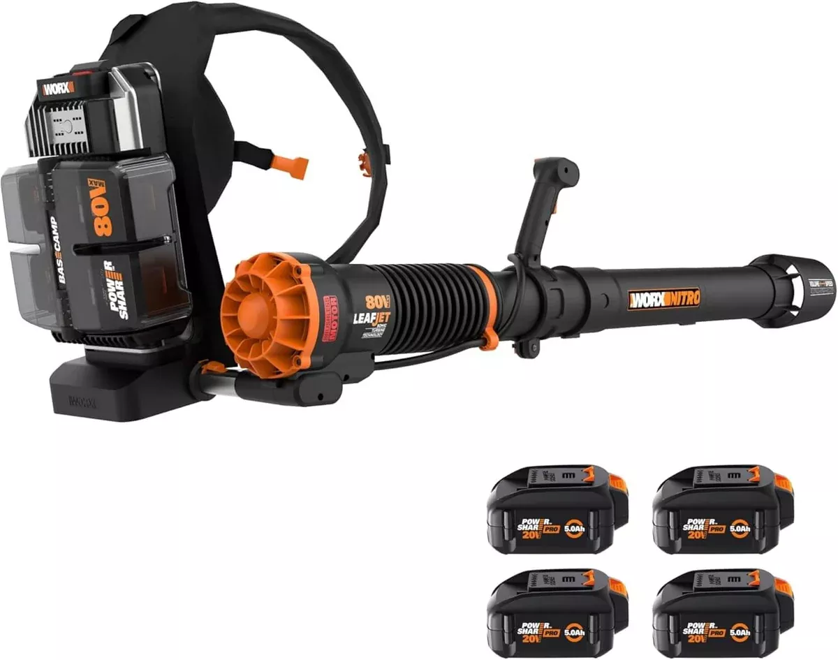 WORX WG572 Nitro 800CFM 80V Backpack Cordless Leaf Blower