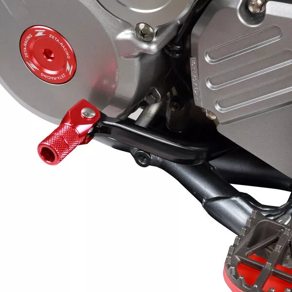 Zeta Forged Shift Lever for Suzuki DR-Z400S - Black Anodized Aluminum with Foldable CNC Tip